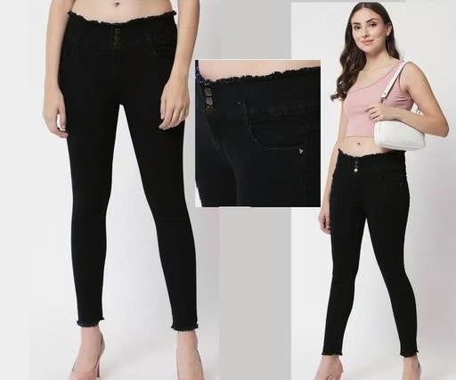 Button Denim Jeans for Women