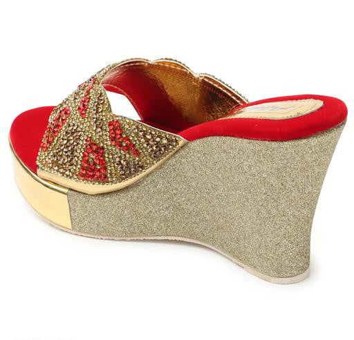 Albela Women's Trendy Partywear & Bridal Wedge Heel Sandal
