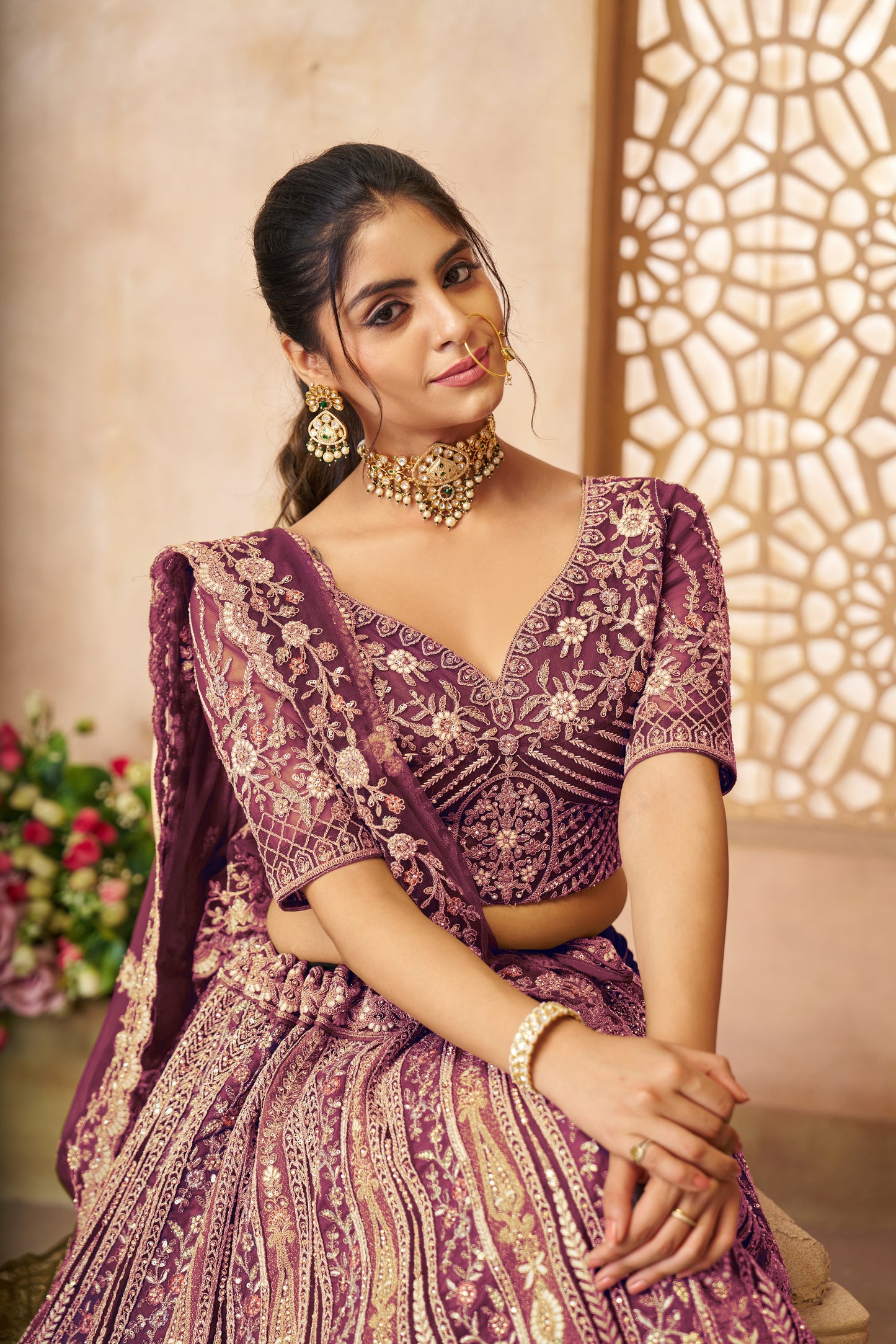 Radiant Purple Bridal Lehenga
