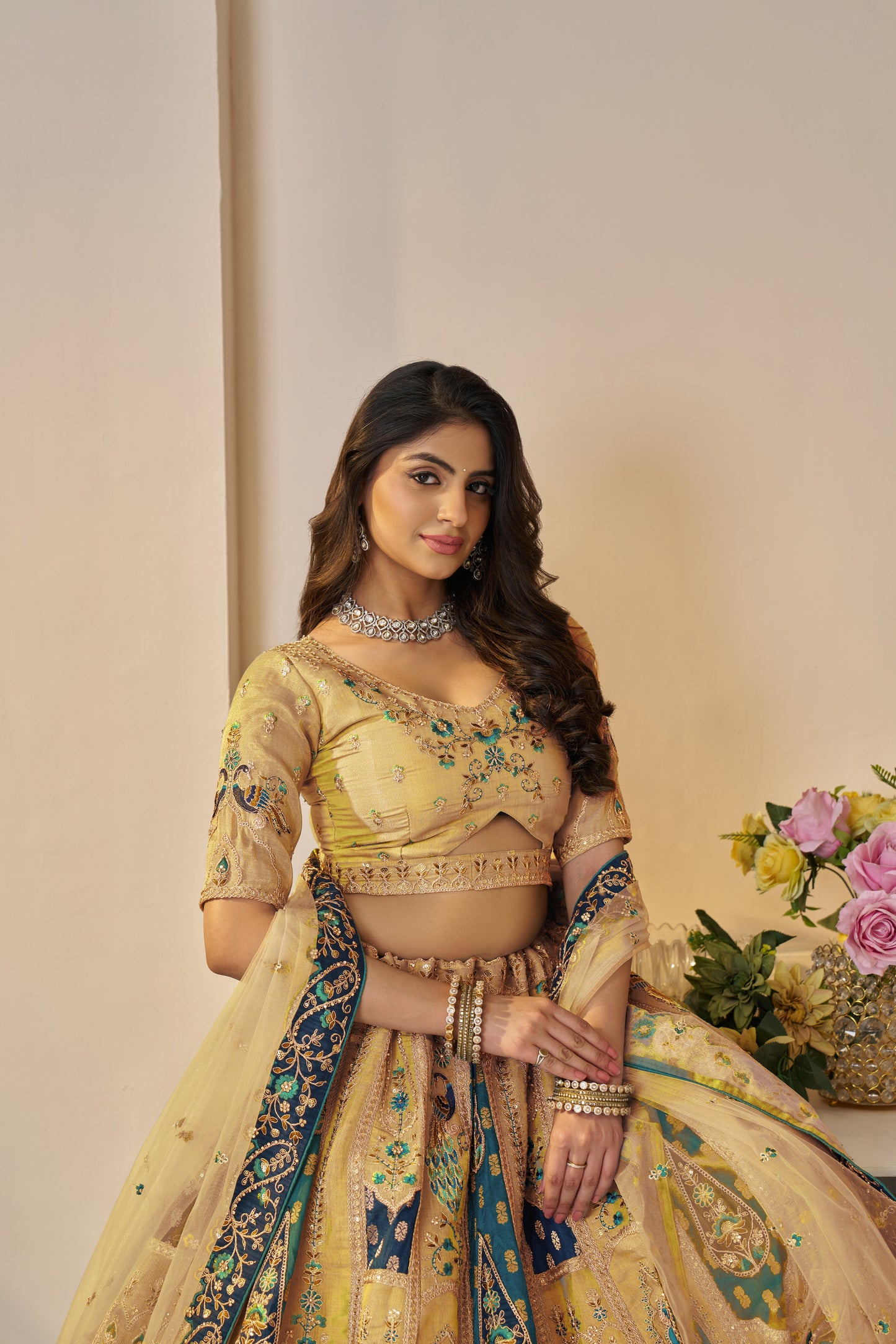 The Rajsi Haathi Collection: Stunning Yellow Banarasi Lehenga