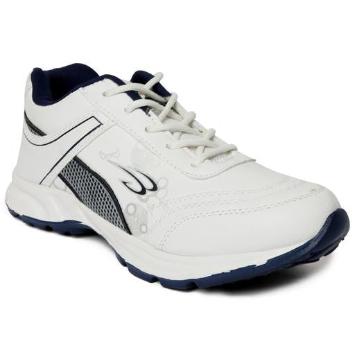 Angel Craft White Solid Basketball Shoes for Men