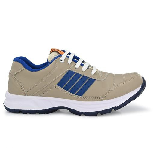 Beige Solid Running Shoes for Men