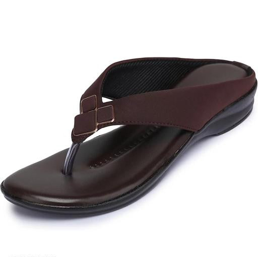 Brown Solid Slip-On Sandals for Women – Trendy & Comfortable