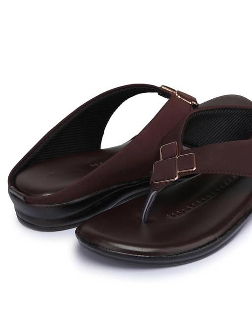 Brown Solid Slip-On Sandals for Women – Trendy & Comfortable