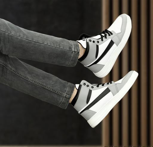 Stylish Grey High-Top Sneakers for Men & Boys