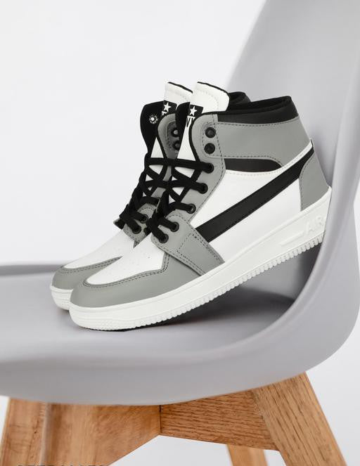 Stylish Grey High-Top Sneakers for Men & Boys