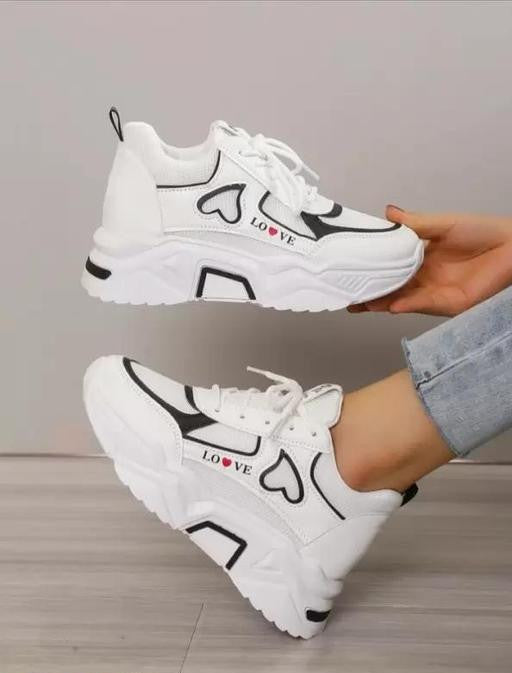 Black & White Printed Casual Sneaker Shoes for Women