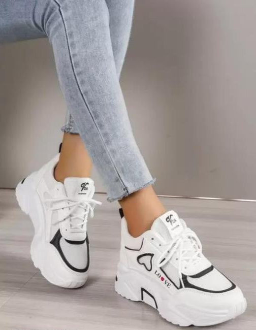 Black & White Printed Casual Sneaker Shoes for Women