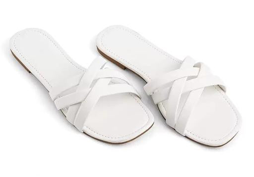 White Slip-On Footwear