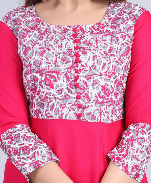 Trendy Rayon Anarkali Gown with Three-Quarter Sleeves