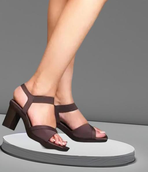 Attractive Women Heels - Solid Pattern Lycra Sandals