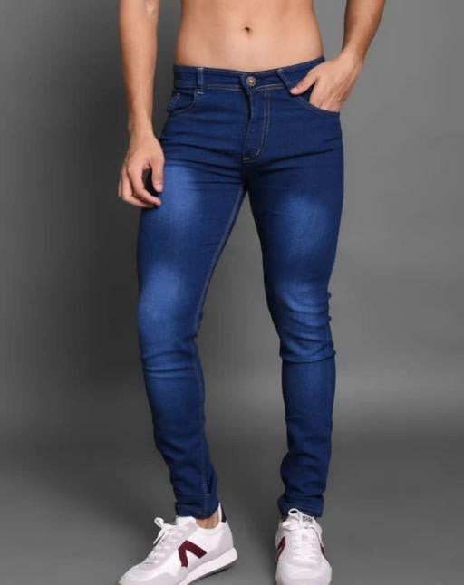 Men's Dyed/Washed Denim Jeans - Royal Blue