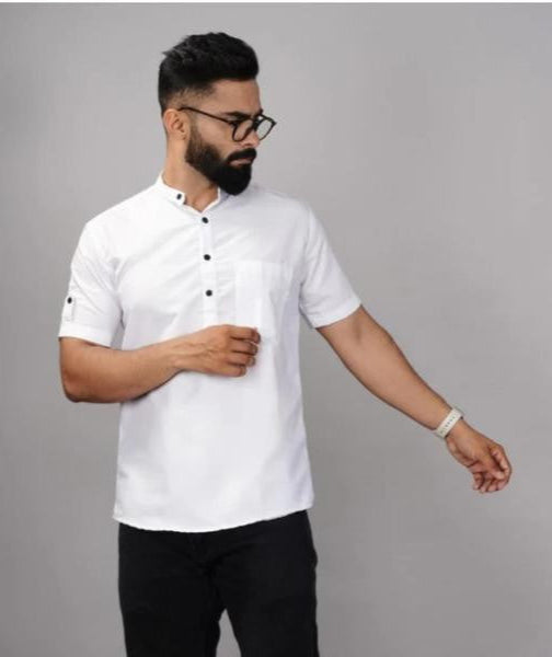 Larest Cotton Half Sleeve Short Kurta for Men