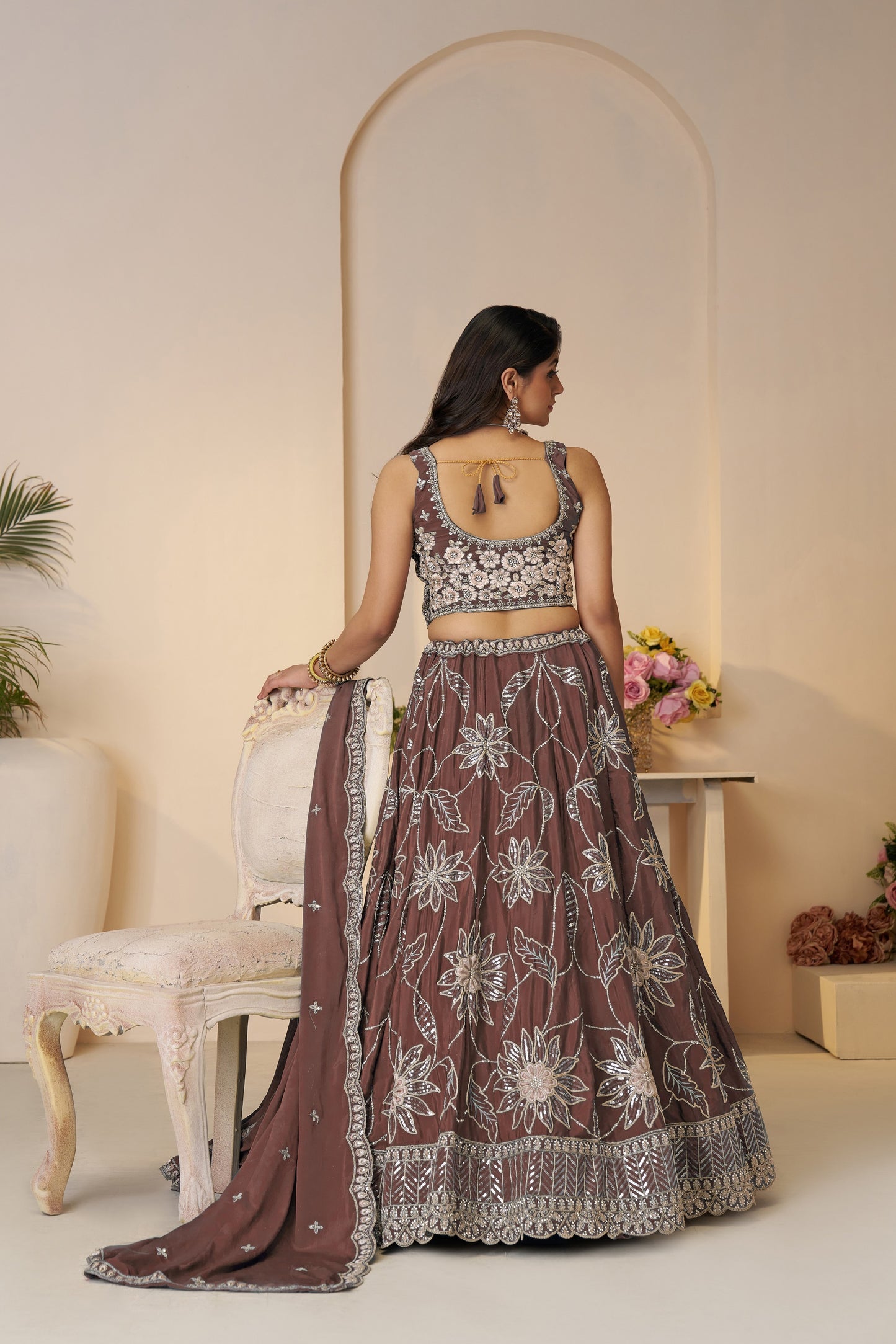 Blossom in Spring Mauve Color Sequin-Styled Lehenga for the Dreamy Bridesmaid