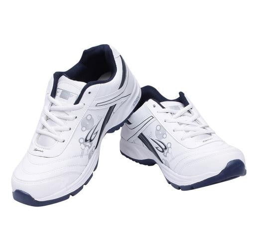 Angel Craft White Solid Basketball Shoes for Men