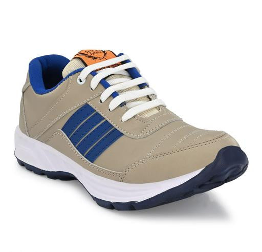 Beige Solid Running Shoes for Men